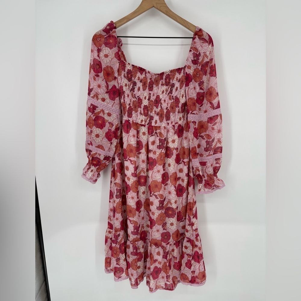WILFRED Tempest Mini Dress Smocked chiffon mini dress